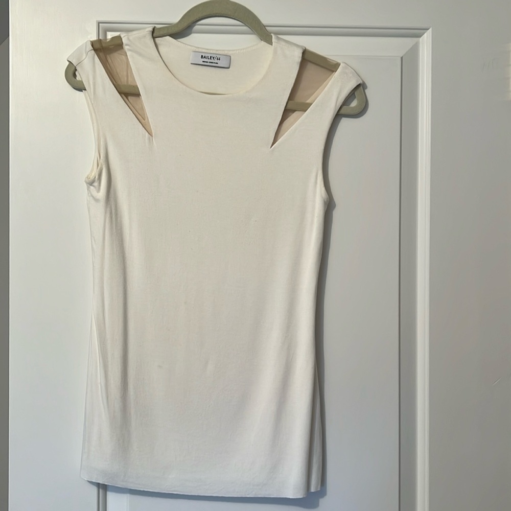 Off white Bailey 44 fitted top with sheer detail
